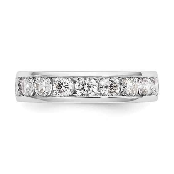 14k White Gold 9-Stone (Holds 9-3.4mm Round) Channel Band Mounting (Closed)