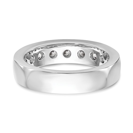 14k White Gold 9-Stone (Holds 9-3.4mm Round) Channel Band Mounting (Closed)