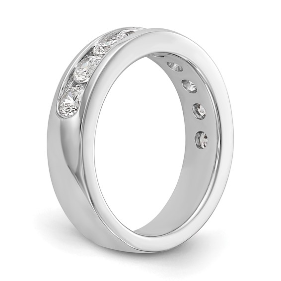 14k White Gold 9-Stone (Holds 9-3.4mm Round) Channel Band Mounting (Closed)