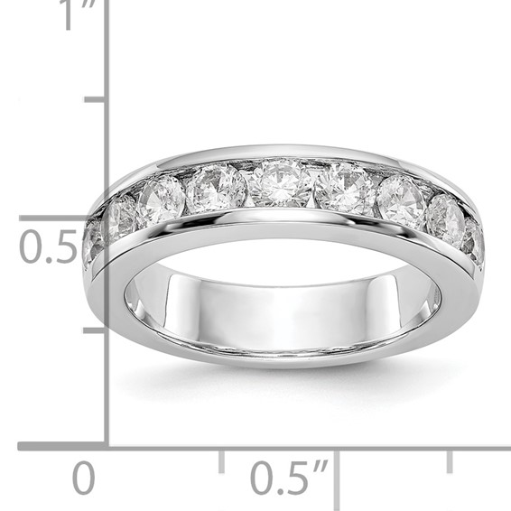 14k White Gold 9-Stone (Holds 9-3.4mm Round) Channel Band Mounting (Closed)