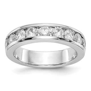 14k White Gold 9-Stone (Holds 9-3.4mm Round) Channel Band Mounting (Closed)