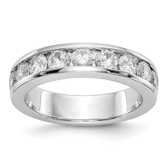 14k White Gold 9-Stone (Holds 9-3.4mm Round) Channel Band Mounting (Closed)