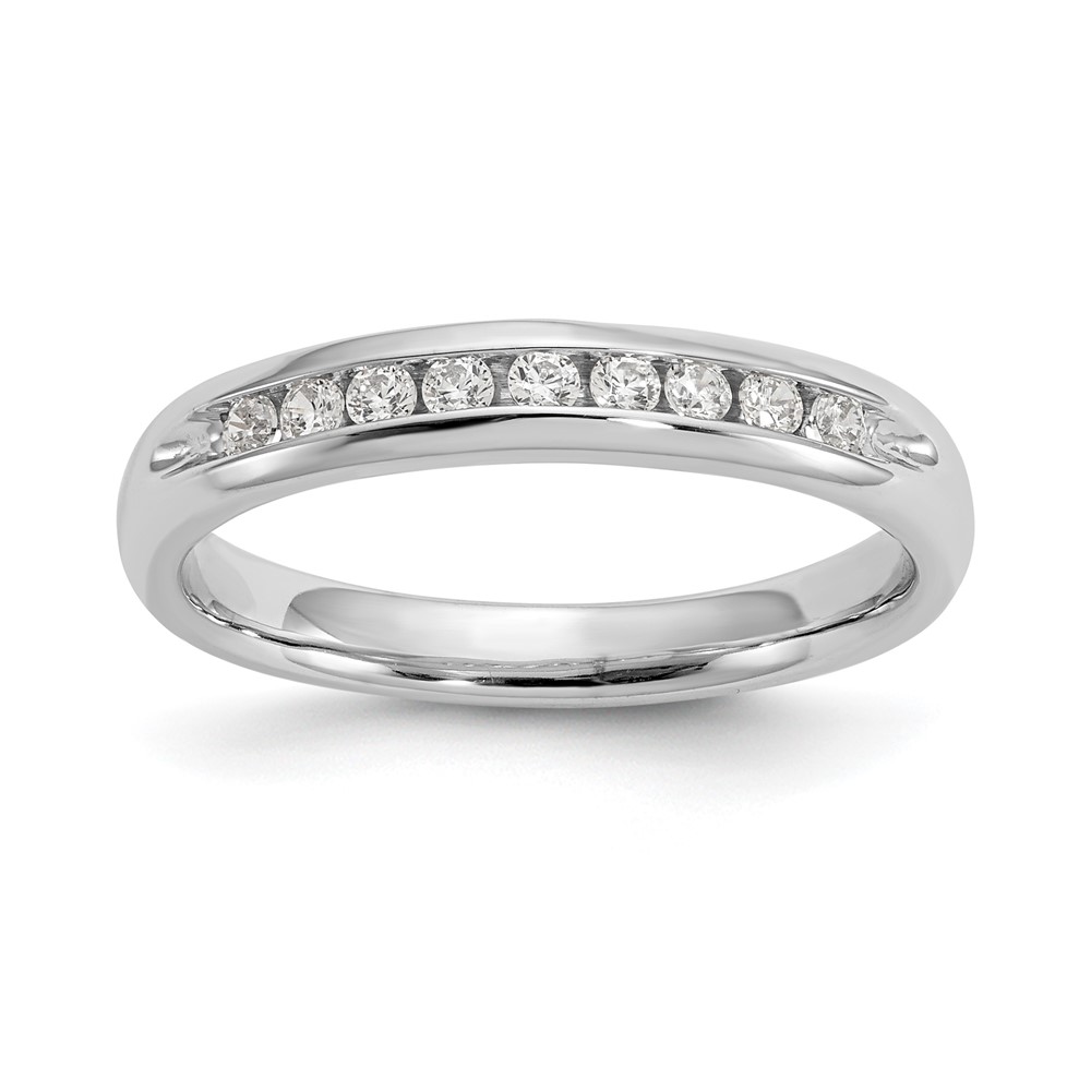 14K White Gold 0.20 Carat Lab Grown Diamond VS SI+ G+ Nine Stone Complete Fashion Band