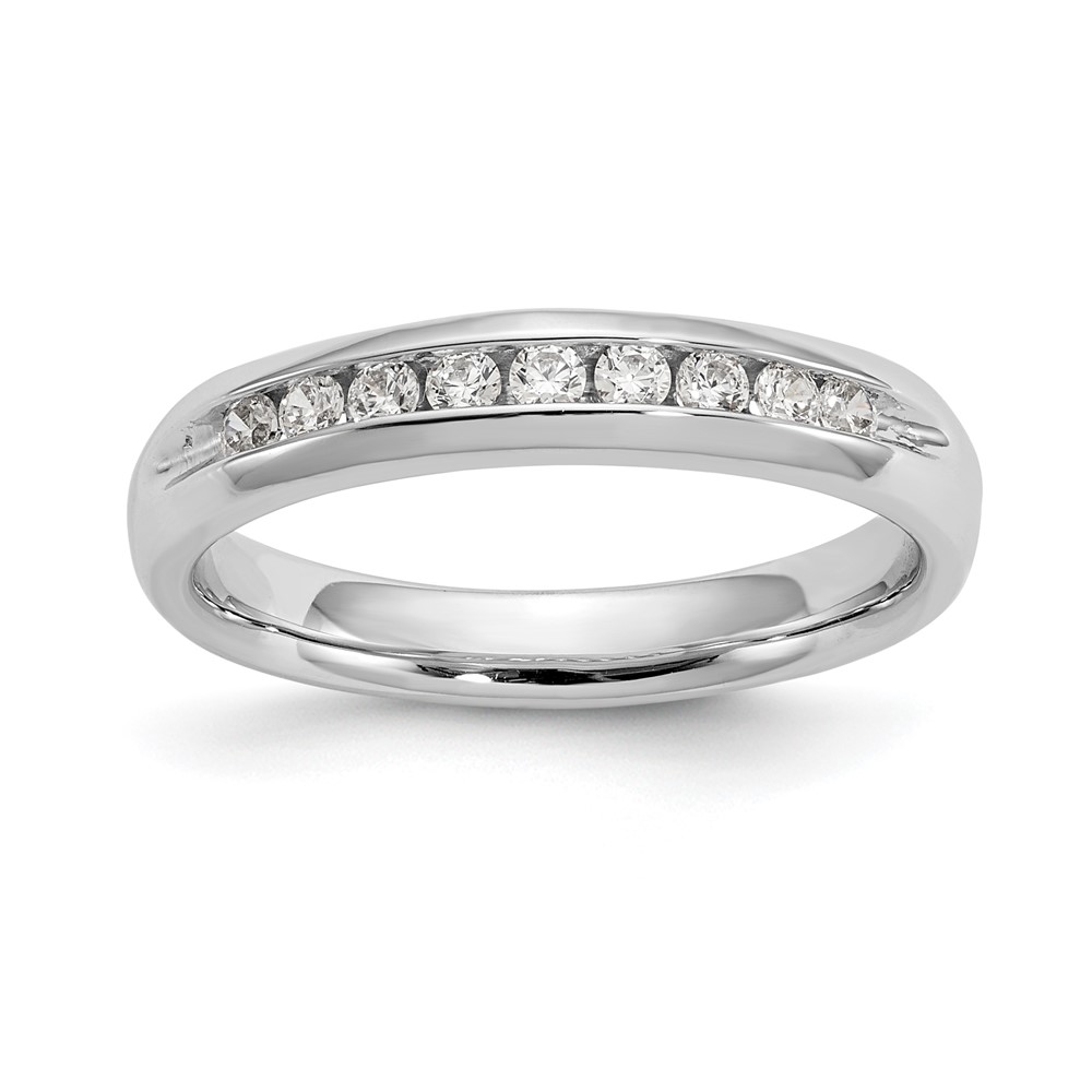 14K White Gold 0.20 Carat Lab Grown Diamond VS SI+ G+ Nine Stone Complete Fashion Band