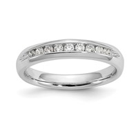 14K White Gold 0.20 Carat Lab Grown Diamond VS SI+ G+ Nine Stone Complete Fashion Band view 1