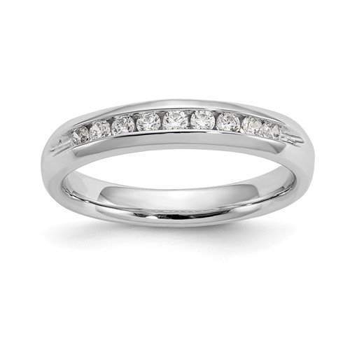 14K White Gold 0.20 Carat Lab Grown Diamond VS SI+ G+ Nine Stone Complete Fashion Band