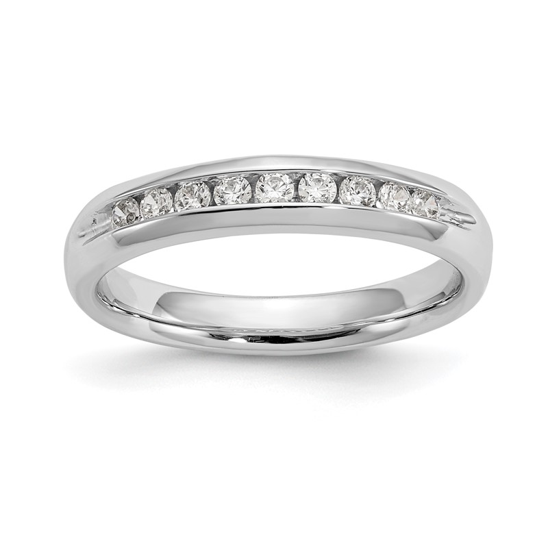 14k White Gold 1/5 carat Lab Grown Diamond VS/SI+ G+ Nine Stone Complete Fashion band