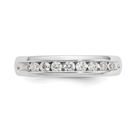 14K White Gold 0.38 Carat Lab Grown Diamond VS SI+ G+ Nine Stone Complete Fashion Band view 5