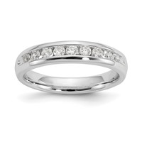 14K White Gold 0.38 Carat Lab Grown Diamond VS SI+ G+ Nine Stone Complete Fashion Band view 1