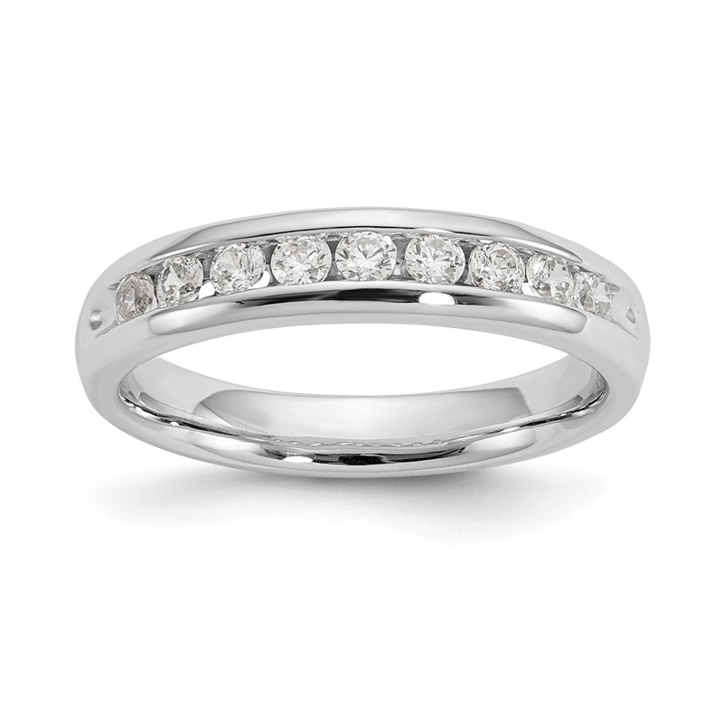 14k White Gold 3/8 carat Lab Grown Diamond VS/SI+ G+ Nine Stone Complete Fashion band