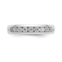 14K White Gold 0.50 Carat Lab Grown Diamond VS SI+ G+ Nine Stone Complete Fashion Band view 5