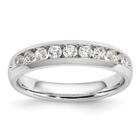 14K White Gold 0.50 Carat Lab Grown Diamond VS SI+ G+ Nine Stone Complete Fashion Band view 1