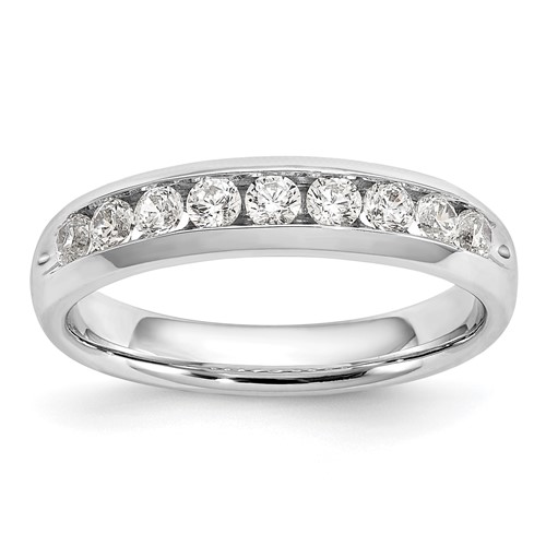14K White Gold 0.50 Carat Lab Grown Diamond VS SI+ G+ Nine Stone Complete Fashion Band