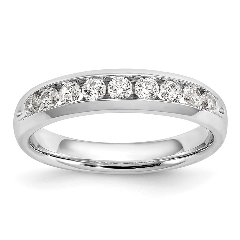 14k White Gold 1/2 carat Lab Grown Diamond VS/SI+ G+ Nine Stone Complete Fashion band