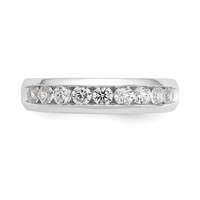 14K White Gold 0.62 Carat Lab Grown Diamond VS SI+ G+ Nine Stone Complete Fashion Band view 5