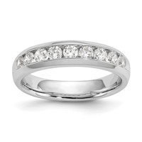 14K White Gold 0.62 Carat Lab Grown Diamond VS SI+ G+ Nine Stone Complete Fashion Band view 1