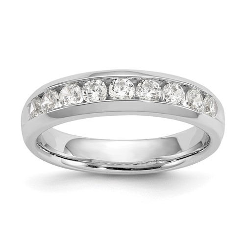 14K White Gold 0.62 Carat Lab Grown Diamond VS SI+ G+ Nine Stone Complete Fashion Band