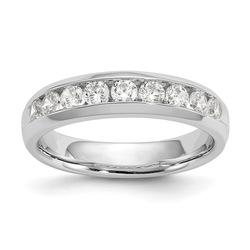 14k White Gold 5/8 carat Lab Grown Diamond VS/SI+ G+ Nine Stone Complete Fashion band