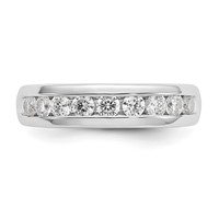 14K White Gold 0.75 Carat Lab Grown Diamond VS SI+ G+ Nine Stone Complete Fashion Band view 5