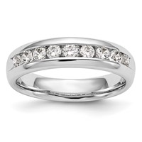 14K White Gold 0.75 Carat Lab Grown Diamond VS SI+ G+ Nine Stone Complete Fashion Band view 1