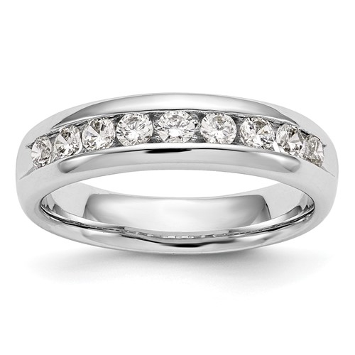 14K White Gold 0.75 Carat Lab Grown Diamond VS SI+ G+ Nine Stone Complete Fashion Band