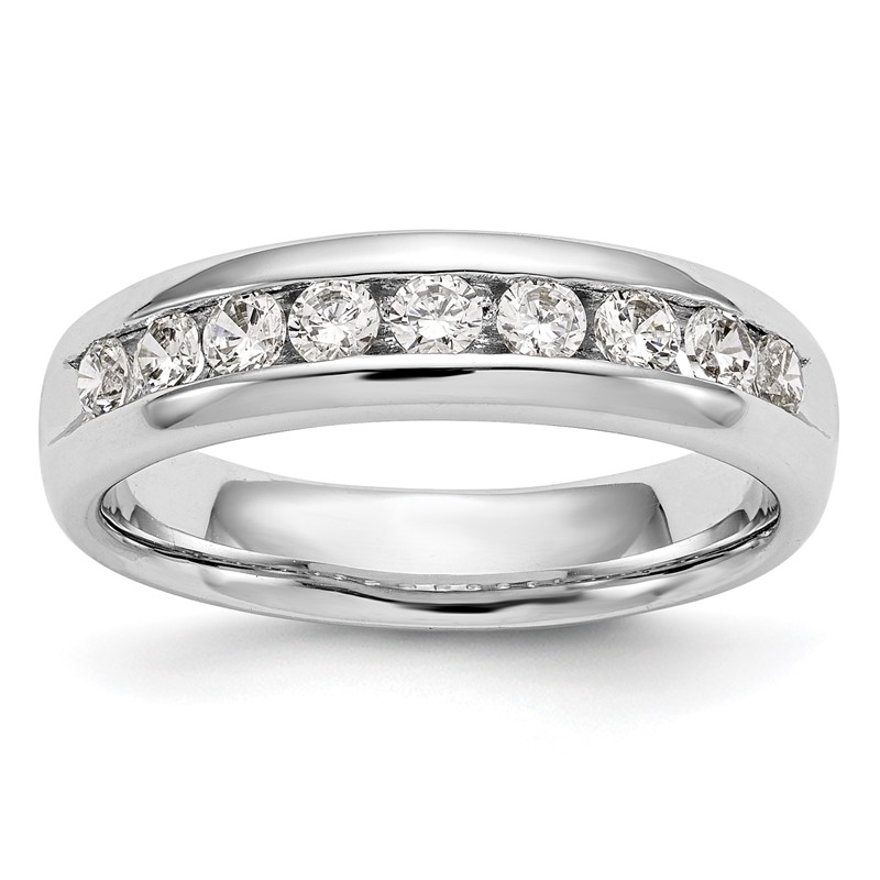 14k White Gold 3/4 carat Lab Grown Diamond VS/SI+ G+ Nine Stone Complete Fashion band