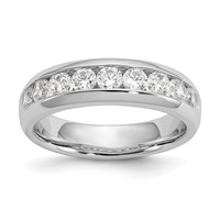 14K White Gold 1 Carat Lab Grown Diamond VS SI+ G+ Nine Stone Complete Fashion Band view 1