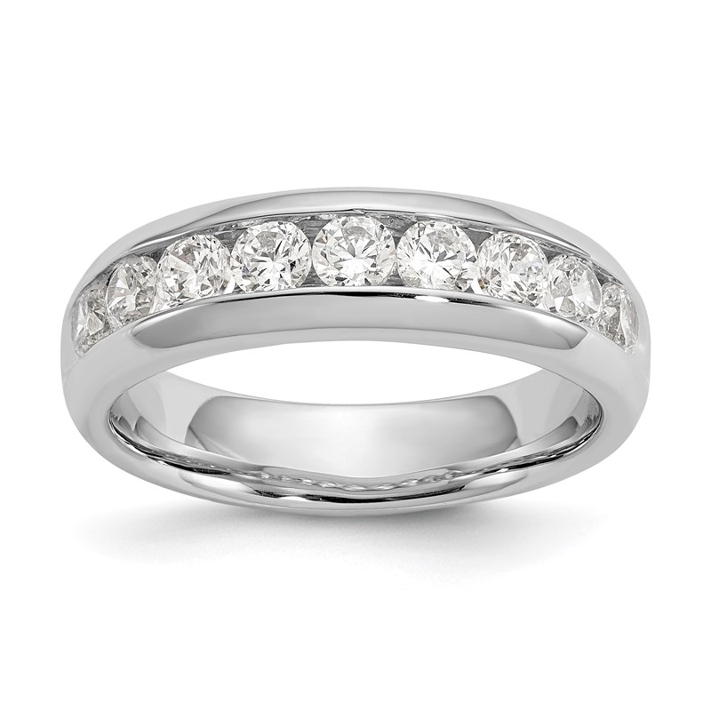 14k White Gold 1 carat Lab Grown Diamond VS/SI+ G+ Nine Stone Complete Fashion band