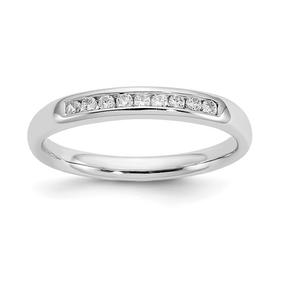 14K White Gold 9-Stone (Holds 9-1.5mm Round) Channel Band Mounting