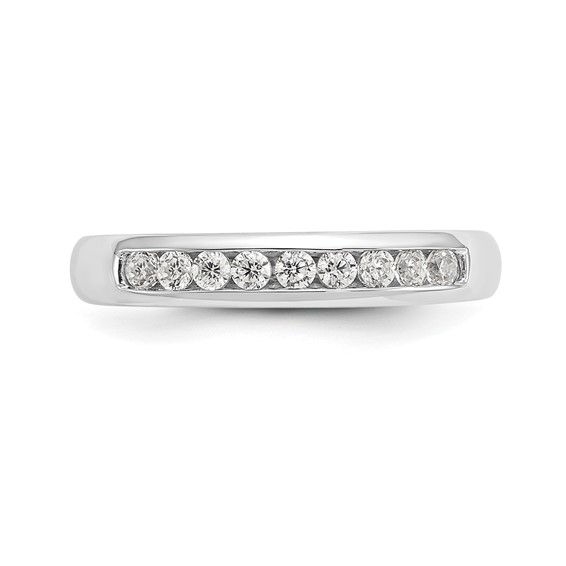 14K White Gold 9-Stone (Holds 9-1.9mm Round) Channel Band Mounting