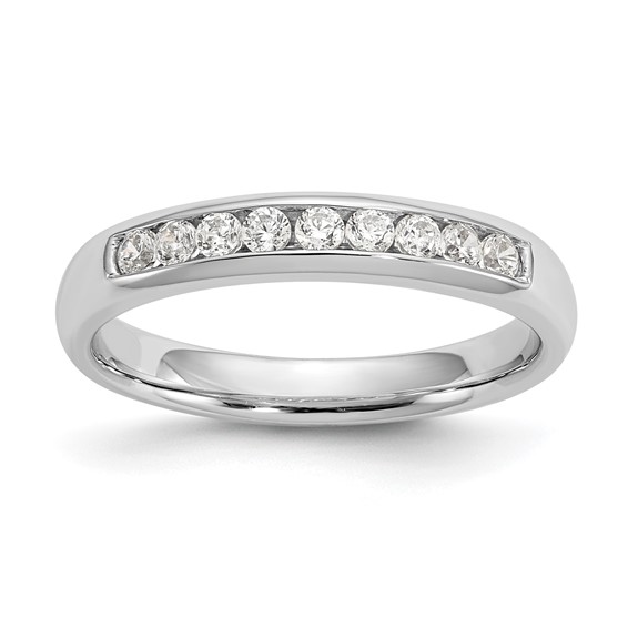 14K White Gold 9-Stone (Holds 9-1.9mm Round) Channel Band Mounting