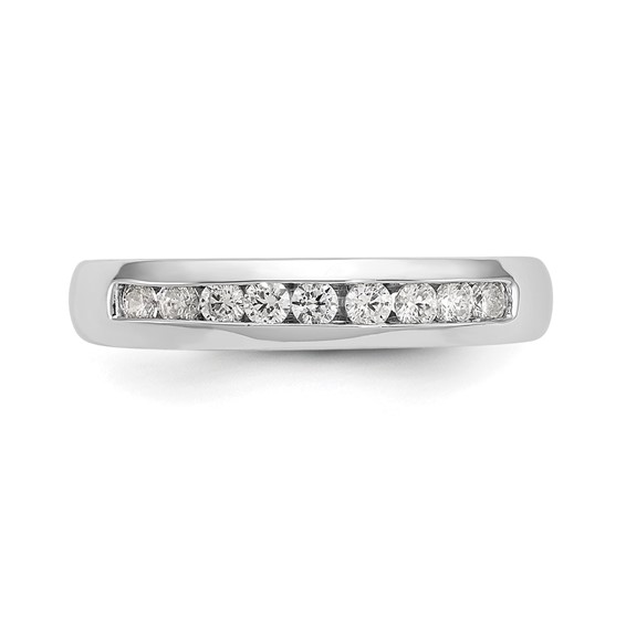 14K White Gold 9-Stone (Holds 9-2.0mm Round) Channel Band Mounting