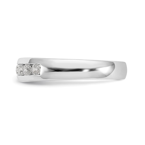 14K White Gold 9-Stone (Holds 9-2.4mm Round) Channel Band Mounting