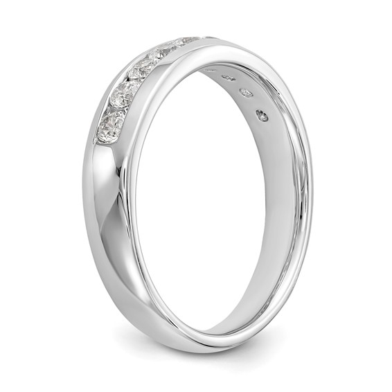 14K White Gold 9-Stone (Holds 9-2.4mm Round) Channel Band Mounting