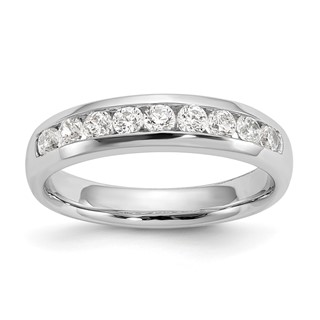 14K White Gold 9-Stone (Holds 9-2.4mm Round) Channel Band Mounting