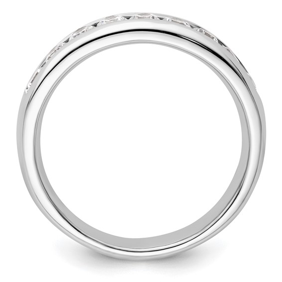 14K White Gold 9-Stone (Holds 9-2.7mm Round) Channel Band Mounting