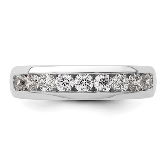 14K White Gold 9-Stone (Holds 9-2.7mm Round) Channel Band Mounting