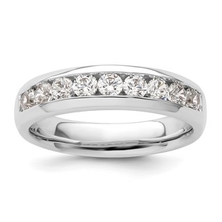 14K White Gold 9-Stone (Holds 9-2.7mm Round) Channel Band Mounting