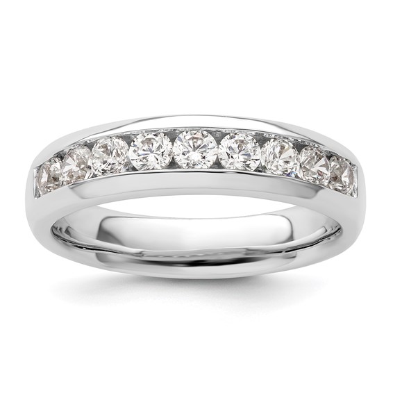 14K White Gold 9-Stone (Holds 9-2.7mm Round) Channel Band Mounting