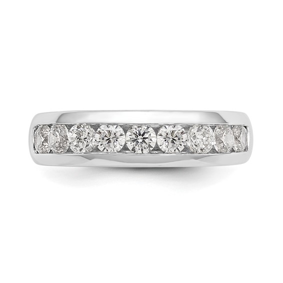 14K White Gold 9-Stone (Holds 9-2.9mm Round) Channel Band Mounting