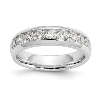 14K White Gold 9-Stone (Holds 9-2.9mm Round) Channel Band Mounting