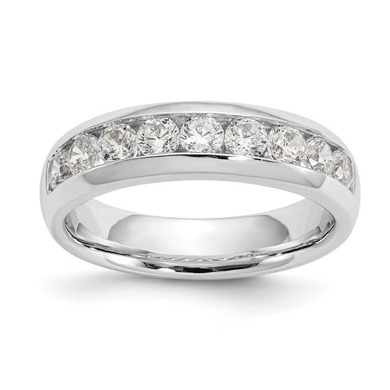 14K White Gold 9-Stone (Holds 9-2.9mm Round) Channel Band Mounting
