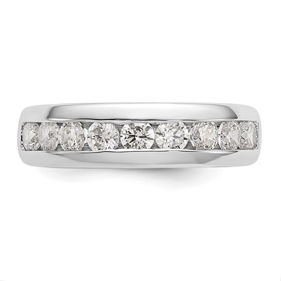 14K White Gold 9-Stone (Holds 9-3.0mm Round) Channel Band Mounting