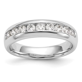 14K White Gold 9-Stone (Holds 9-3.0mm Round) Channel Band Mounting