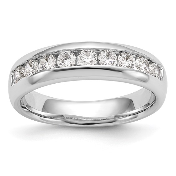 14K White Gold 9-Stone (Holds 9-3.0mm Round) Channel Band Mounting