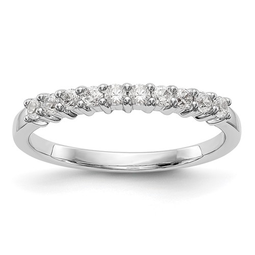 14K White Gold 1 Carat Lab Grown Diamond VS SI+ G+ Ten Stone Complete Fashion Band