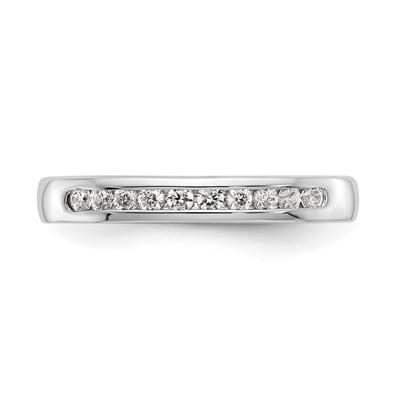 14k White Gold 10-Stone (Holds 10-1.7mm Round) Channel Band Mounting (Closed)