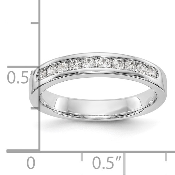 14k White Gold 10-Stone (Holds 10-2.0mm Round) Channel Band Mounting (Closed)