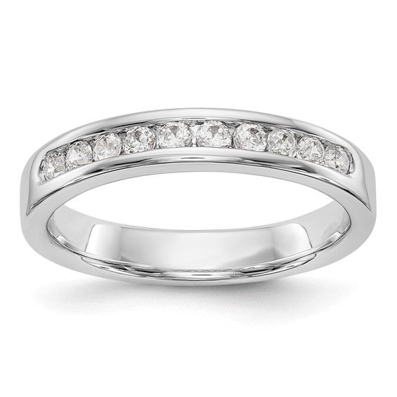 14k White Gold 10-Stone (Holds 10-2.0mm Round) Channel Band Mounting (Closed)
