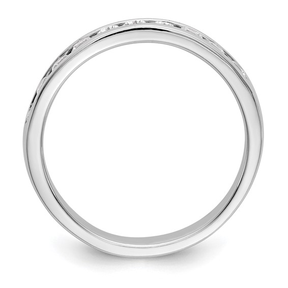 14k White Gold 10-Stone (Holds 10-2.4mm Round) Channel Band Mounting (Closed)